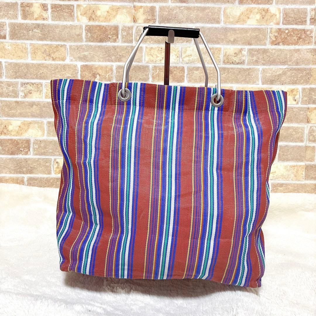 【美品】レーズン MARNI MARKET STRIPE BAG MARNI Mesh Tote Bag Market Logo Colorful Authentic | eBay