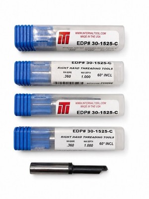 5xRight Hand Threading Tool EDP#30-1525-C Min Bore.360 Max Dpth1.000 60degreINCL