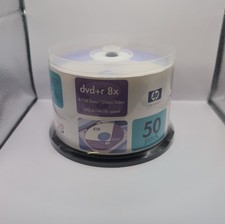 NEW HP DVD R SPINDLE 50 PACK Recordable Discs 4.7GB, 120 Min Video, 8X Speed