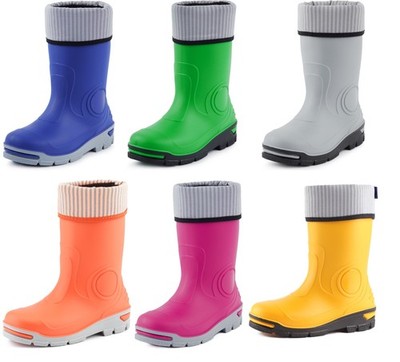 LADEHEID Gummistiefel mit Socken Rutschfest Regenschuhe Mädchen Jungen 21-36