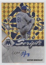 2022 Panini Mosaic Scripts Gold Mosaic Prizm Victor Gonzalez #SC-VG Auto 1u6