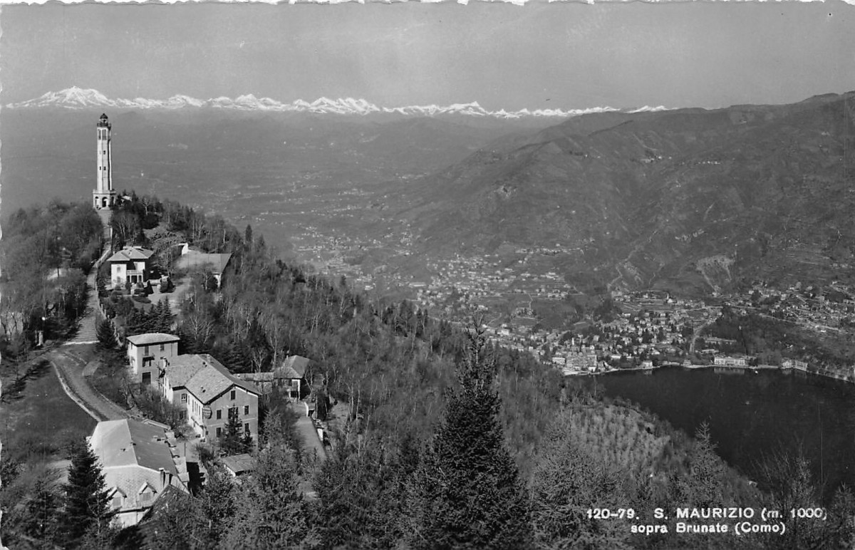 Cartolina - Postcard - San Maurizio sopra Brunate - panorama - anni '30
