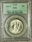 1946-D WALKING LIBERTY HALF DOLLAR PCGS MS64