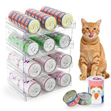 Heavy-Duty Cat Can Organizer for Multiple Sizes, Transparent Wet Cat Food Sto...