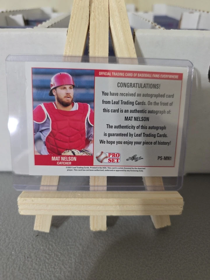2021 Leaf Pro Set Baseball Blaster - Autographs Mat Nelson #PS-MN1 (AU, RC) - Image 2 of 2