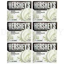 Hershey's Instant White Chocolate Pudding Mix 3.4oz Lot of 6 Boxes
