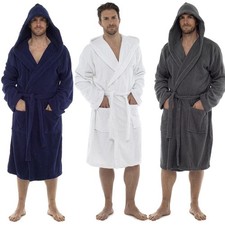 Mens Towelling Bath Robe 100% Cotton Terry Bathrobe Dressing Gown