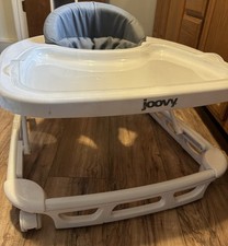 Joovy Baby Walker Walking Aid with Tray - White/Gray Baby Walking Aids
