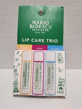 Mario Badescu Lip Care Trio Balm Vanilla, Berry, Coconut .15 fl. oz each NIB
