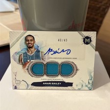 AMARI BAILEY 2024 TOPPS MOTIF ROOKIE Triple Relic AUTO Charlotte Hornets /49
