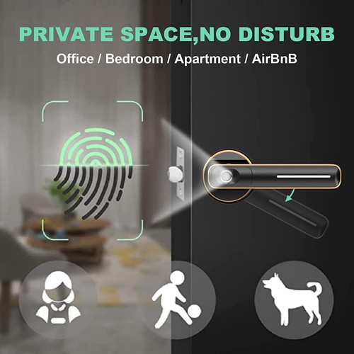 Serratura per porta con impronte digitali - Serratura intelligente con maniglia biometrica per camera da letto - Foto 2 di 6
