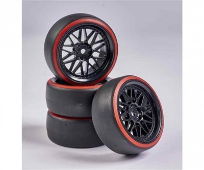 Carson 1:10 Räderset Drift (4) schwarz/rot / 500900157