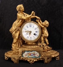 LE ROY ANTIQUE FRENCH ORMOLU MANTEL CLOCK, 1851 GREAT EXHIBITION LONDON MEDAL