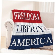 Patriotic Throw Blanket Kids Small 4th of July Memorial 40x50 IN Patriotic 06