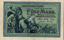 Reichskassenschein 5 F&uuml;nf Mark 31. Oktober 1904 Germania unzirkuliert UNC