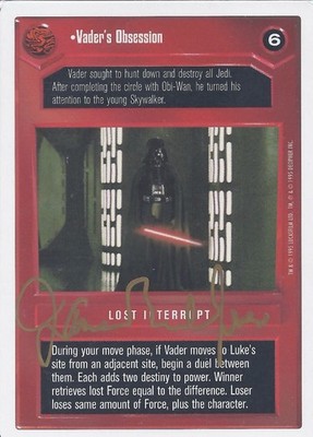 Star Wars CCG - James Earl Jones   (Darth Vader Obsession) - signed card