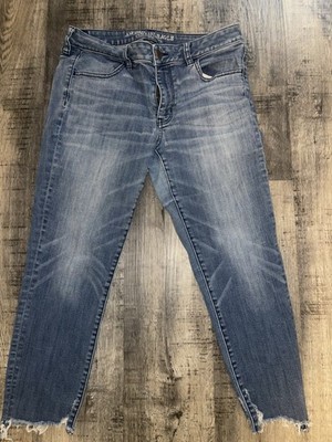 american eagle jeans women size 14 Jegging Crop Super Stretch Light Blue