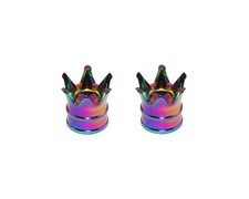 Crown Valve Caps Lowrider Bicycle Cruiser BMX MTB Bike Schrader Oil Slick