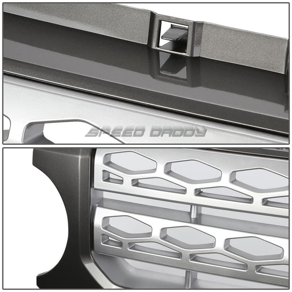 PARAGOLPES DELANTERO ABS 10-13 LAND ROVER LR4 GRIS MALLA DIAMANTE PROTECTOR REJILLA SUPERIOR Foto 3 de 4
