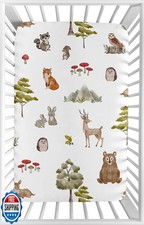 Sweet Jojo Designs Baby Fitted Mini Crib Sheet Woodland Animals for Girls o