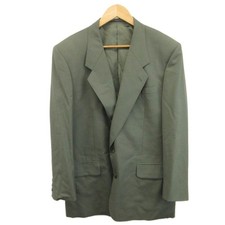 Pierre Balmain Wool Jacket Khaki Unlined Single-Breasted Tailored Long Sleeve