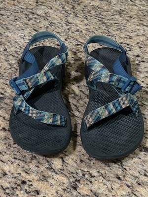 Chaco Z Cloud Sandal Teal Plaid Women s Size 9