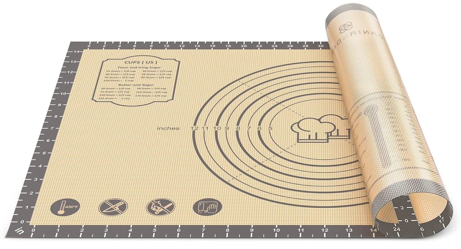 Baking Mat, 28" x 20" Large Silicone Non-slip Baking Pastry Mat with Measurem...