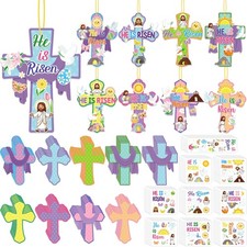 54PCS Easter Crafts for Kids He is Risen Make Your Own Jesus Resurrection Cro...