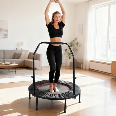 40'' Foldable Mini Trampoline,Exercise Trampoline Workout for Adults Load 450lbs