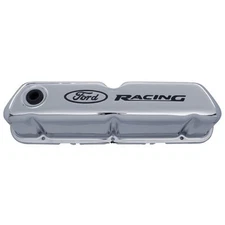 Ford Performance Parts Fits Ford Racing Logo Stamped Steel Valve Covers Chrome
