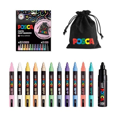 Uni-ball Posca Standard PC-5M Marker Stifte und Etui 12er Pack Kunst Handwerk Malen