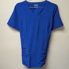 Scrubstar Women's Royal Blue Stretch V-Neck Scrub Top Size Medium NWOT