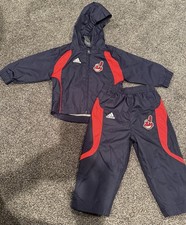 adidas Cleveland Indians MLB Navy Red Jacket & Pants Set
