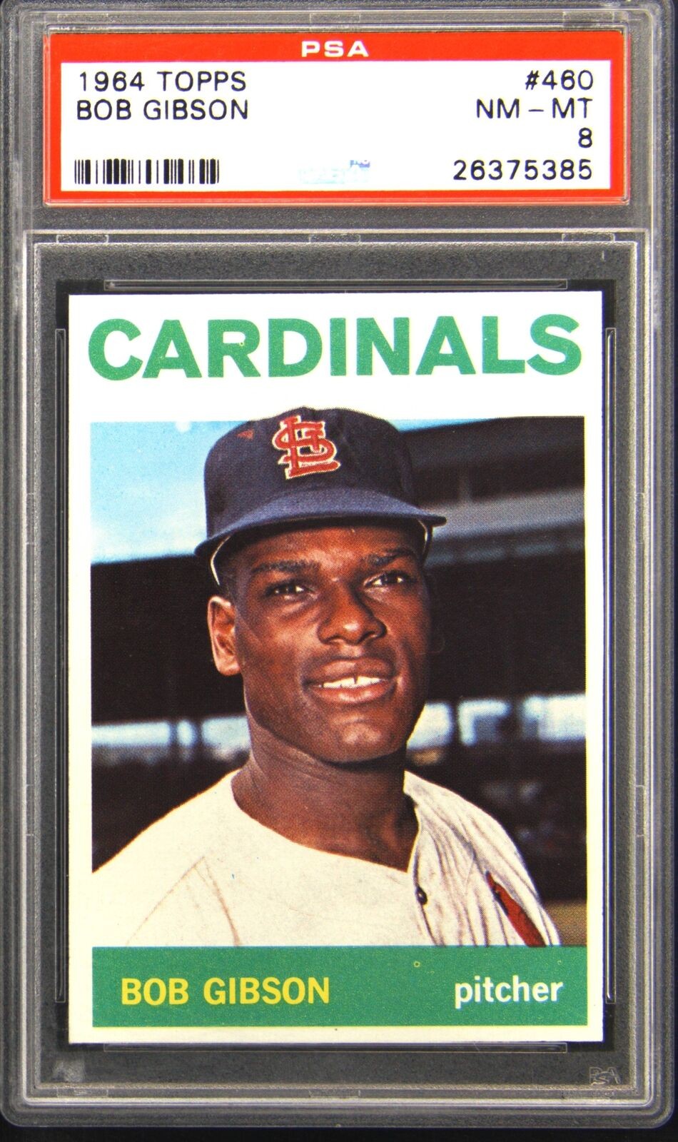 1964 TOPPS #460 BOB GIBSON PSA 8