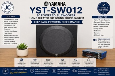 Yamaha YST-SW012 8  Powered Subwoofer Home Theater Speaker Tested Works VGC