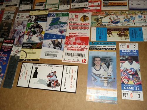 UNUSED FULL HOCKEY GAME TICKET LOT of 36 GOALIE FEATURED TICKETS - Picture 7 of 12