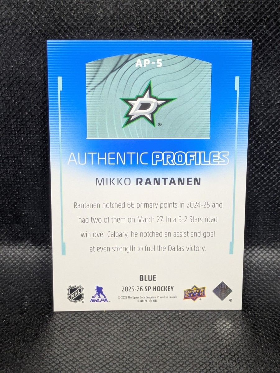 2025-26 SP Hockey Blue Authentic Profiles Mikko Rantanen #AP-5