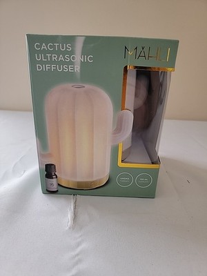 Mahli Cactus Ultrasonic Aroma Diffuser with Lavender Oil New in Box