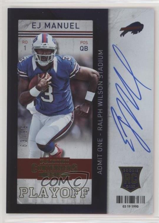 2013 Panini Contenders Playoff Ticket 63/99 EJ Manuel #209 Rookie RC mu8
