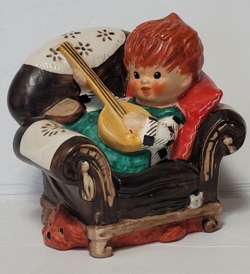 Vintage Goebel Redhead ''Off Key''  TMK 3 Charlot Byj  #22 1958 Figurine Banjo/DOG
