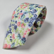 Janie and Jack Necktie Kids 6+ White Floral Pre-Tied Adjustable Wedding Easter