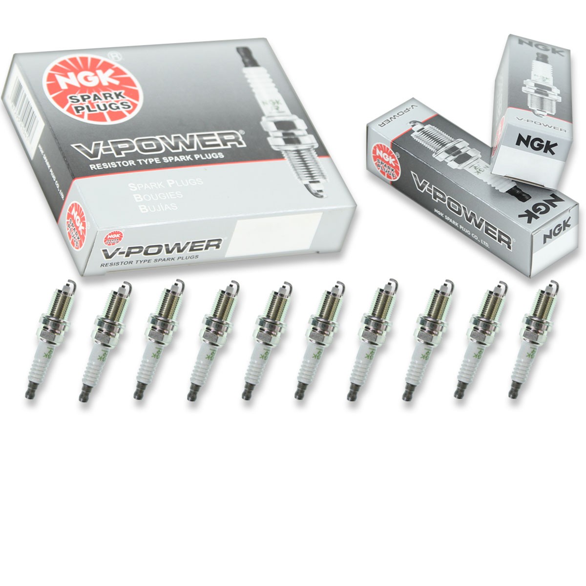 10 pc NGK 4043 ZFR4F-11 V-Power Spark Plugs for XS985DP XS985 KJ14CR11 ui