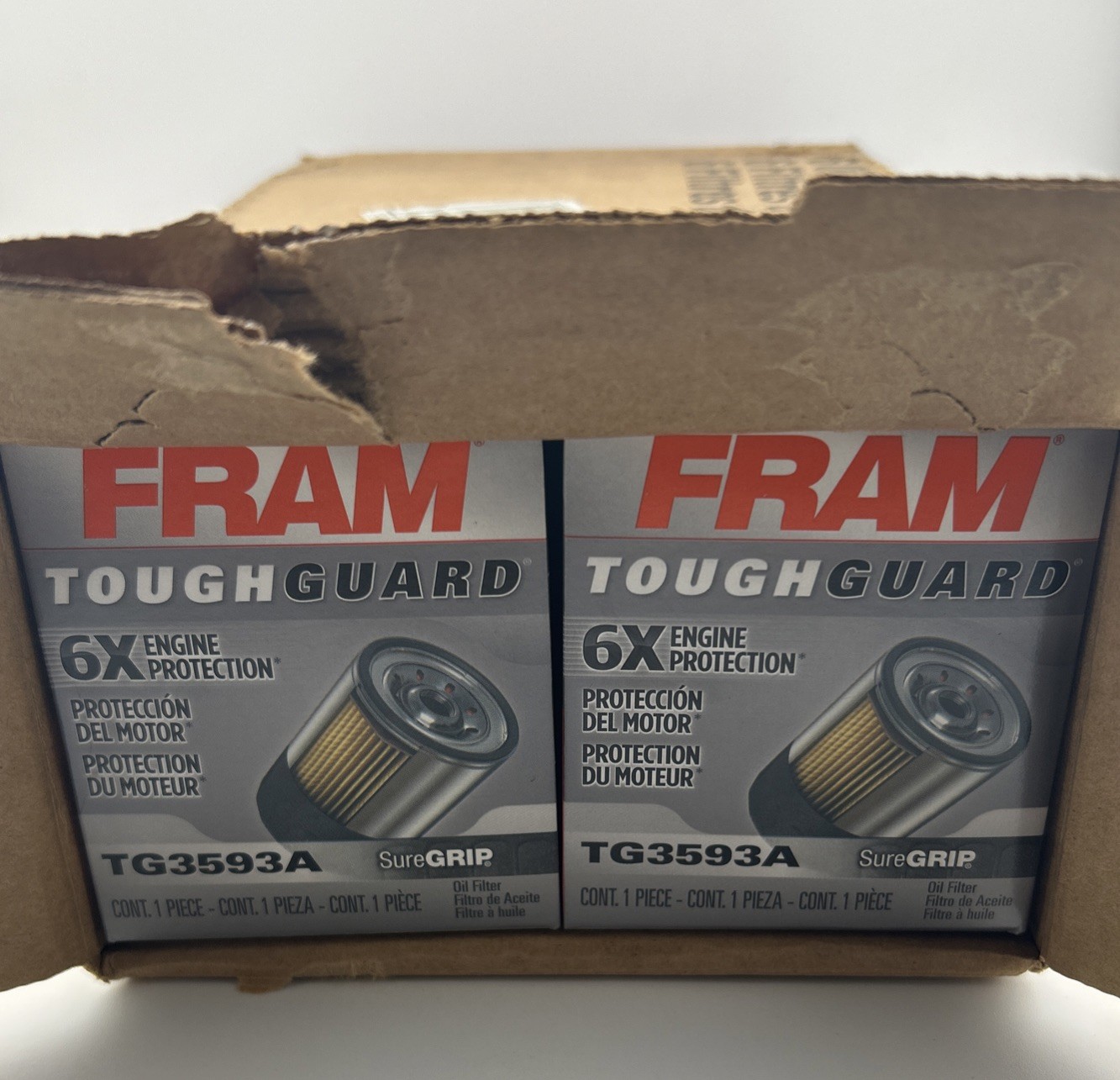 FRAM Tough Guard Oil Filter TG3593A Suregrip (Box Of 6 Filters)