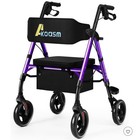 Lycvki Lightweight Foldable Rollator Walkers with Adjustable Handles and Seat