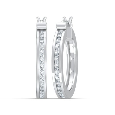925 Sterling Silber 1/2 Kt Runde Diamant Huggie Creolen für Damen