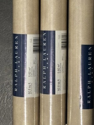 Ralph Lauren Home Solid Beige Wallpaper.  60.8 ft.² 9.0 yards x 27 in Lot of 3