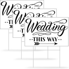 Wedding Direction Arrow Signs 3 Packs Wedding This Way Sign Double Sided Printed