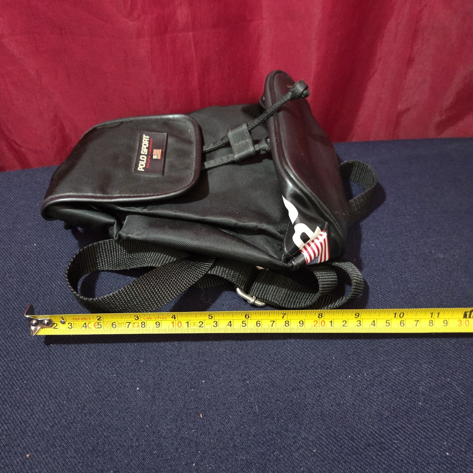 Vintage 90s Polo Sport Ralph Lauren Black Drawstring Nylon Mini Backpack thumbnail 7