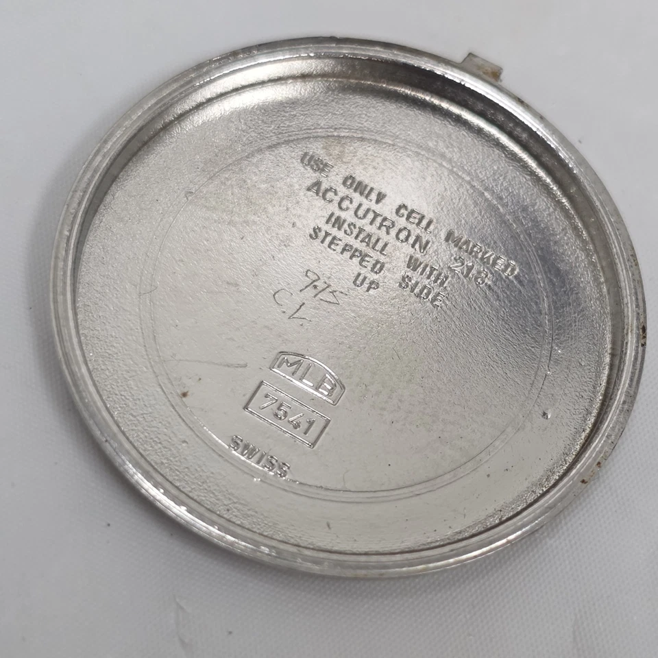 Reloj Pulsera Accutron 7541 De Colección Para Hombre Tenedor de Afinación 2181 Acero Inoxidable Esfera Azul Foto 3 de 4