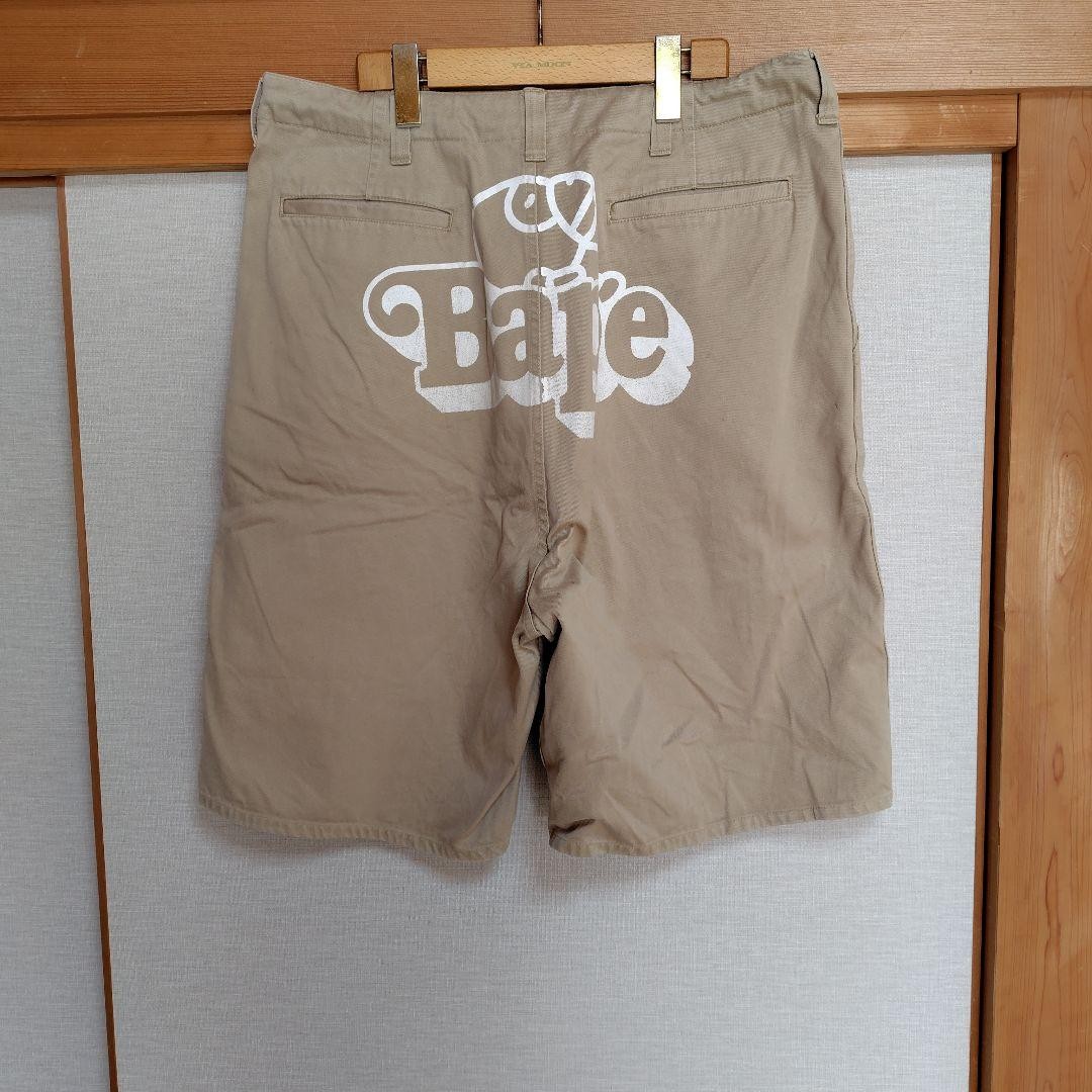 A Bathing Ape Baby Milo Cotton Chino Shorts Half Pants Beige M BA0226184